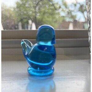 Blue Bird of Paradise Miniature Signed Ron Ray Phoenix Studios Subtle Glow 2 in